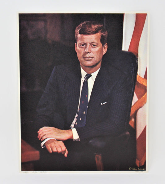 Print, John F. Kennedy Portrait Lithograph Print by Bachrach, 1960's, NOS, Vintage, SOLD