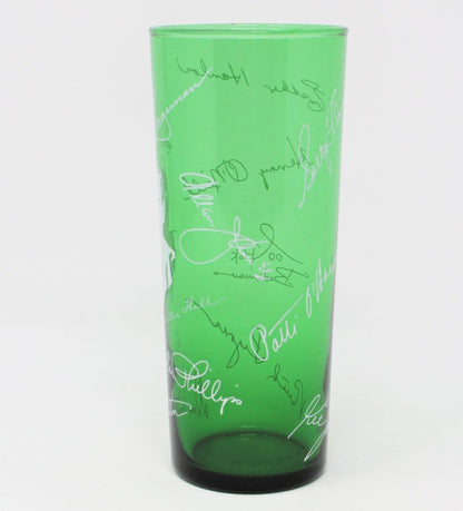 Glasses, Cocktail / Highball, Midwestern Hayride, Willie Thall, Pyroglaze Green Glass, Vintage