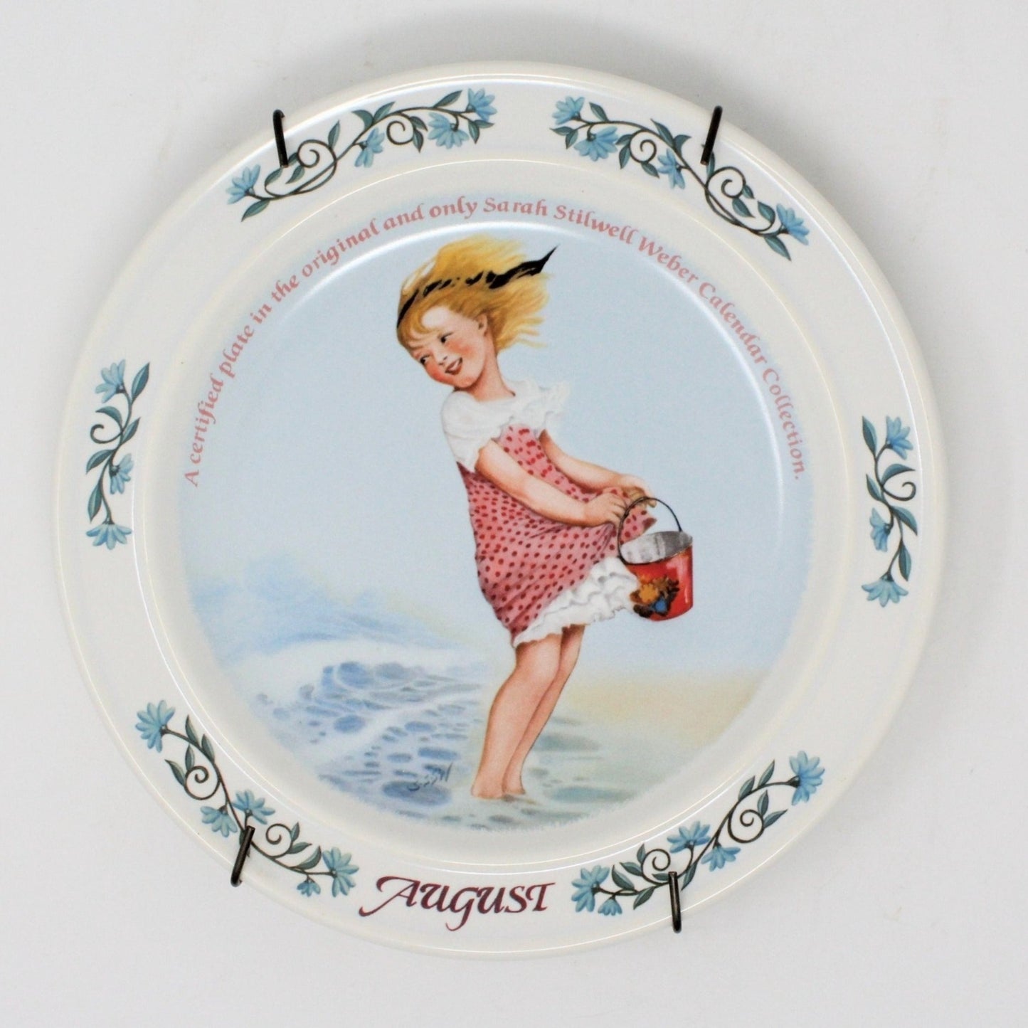 Decorative Plate, August by Sarah Stilwell Weber, Calendar Collection, Vintage 1984