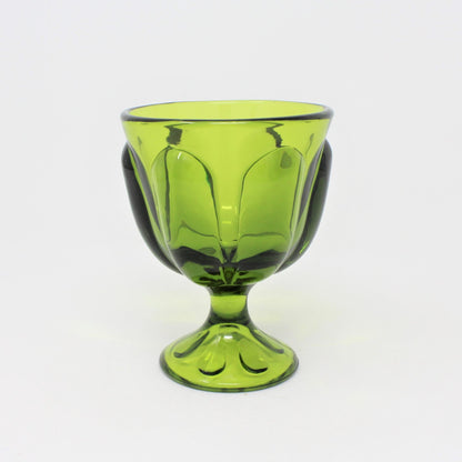 Candy Dish, Viking Epic 6 Petal Green Glass, No Lid, Vintage