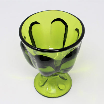 Candy Dish, Viking Epic 6 Petal Green Glass, No Lid, Vintage