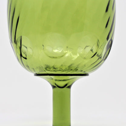 Beer Schooner, Bartlett Collins Thumbprint Swirl Green Glass, Vintage