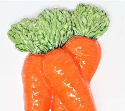 Carrot Bunch, Italian Pottery, Hand Painted Italy, Vintage