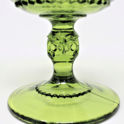 Water Goblets, Tiffin, King's Crown (Thumbprint) Green, Set of 3, Vintage