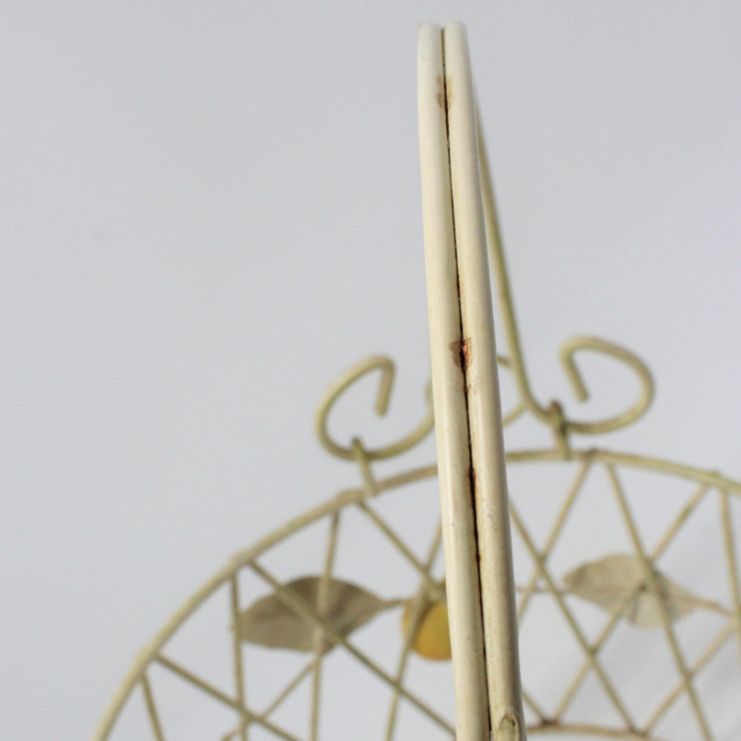 Basket, Metal with Hand Applied Pears, Vintage