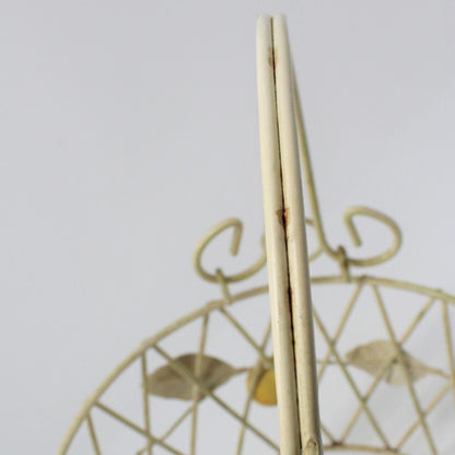 Basket, Metal with Hand Applied Pears, Vintage