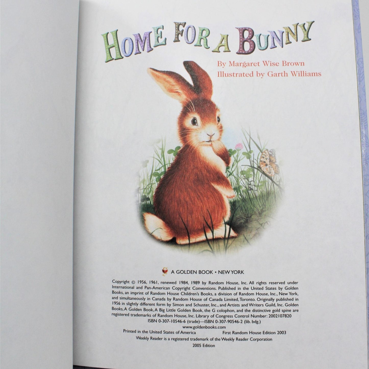Children's Book, Big Little Golden Book, Home for a Bunny, Hardcover, 2005, SOLD
