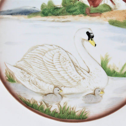 Decorative Plate, HomCo, Swan #1429 Bisque Porcelain, Vintage