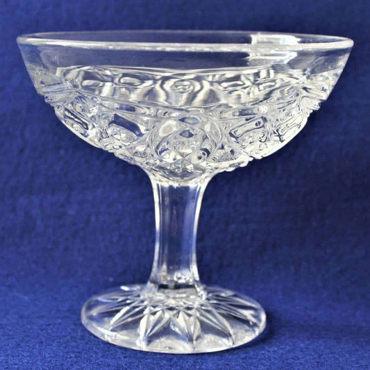 Compote, Pedestal Bowl, J B Higbee, Alpha Clear, Glass, Antique