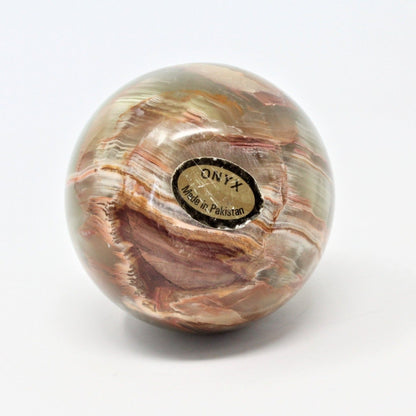 Egg, Stone Onyx, Large Green Multi-Color Banded, Pakistan