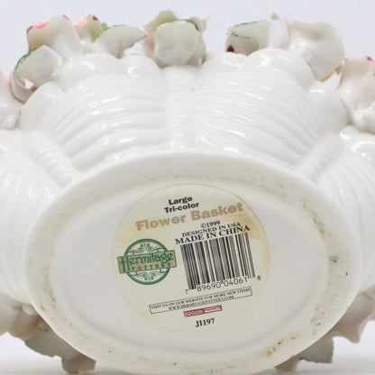 Basket, Capodimonte Style Roses, Porcelain 1999