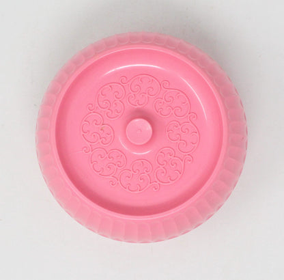 Dusting Powder Bowl, Cheramy, April Showers, Pink Plastic, Vintage