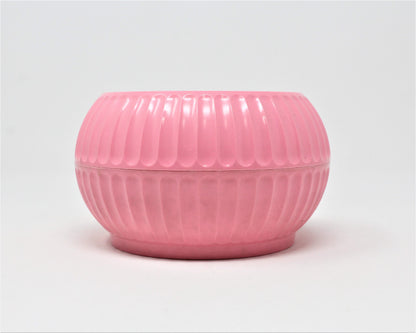 Dusting Powder Bowl, Cheramy, April Showers, Pink Plastic, Vintage