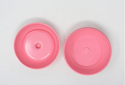 Dusting Powder Bowl, Cheramy, April Showers, Pink Plastic, Vintage