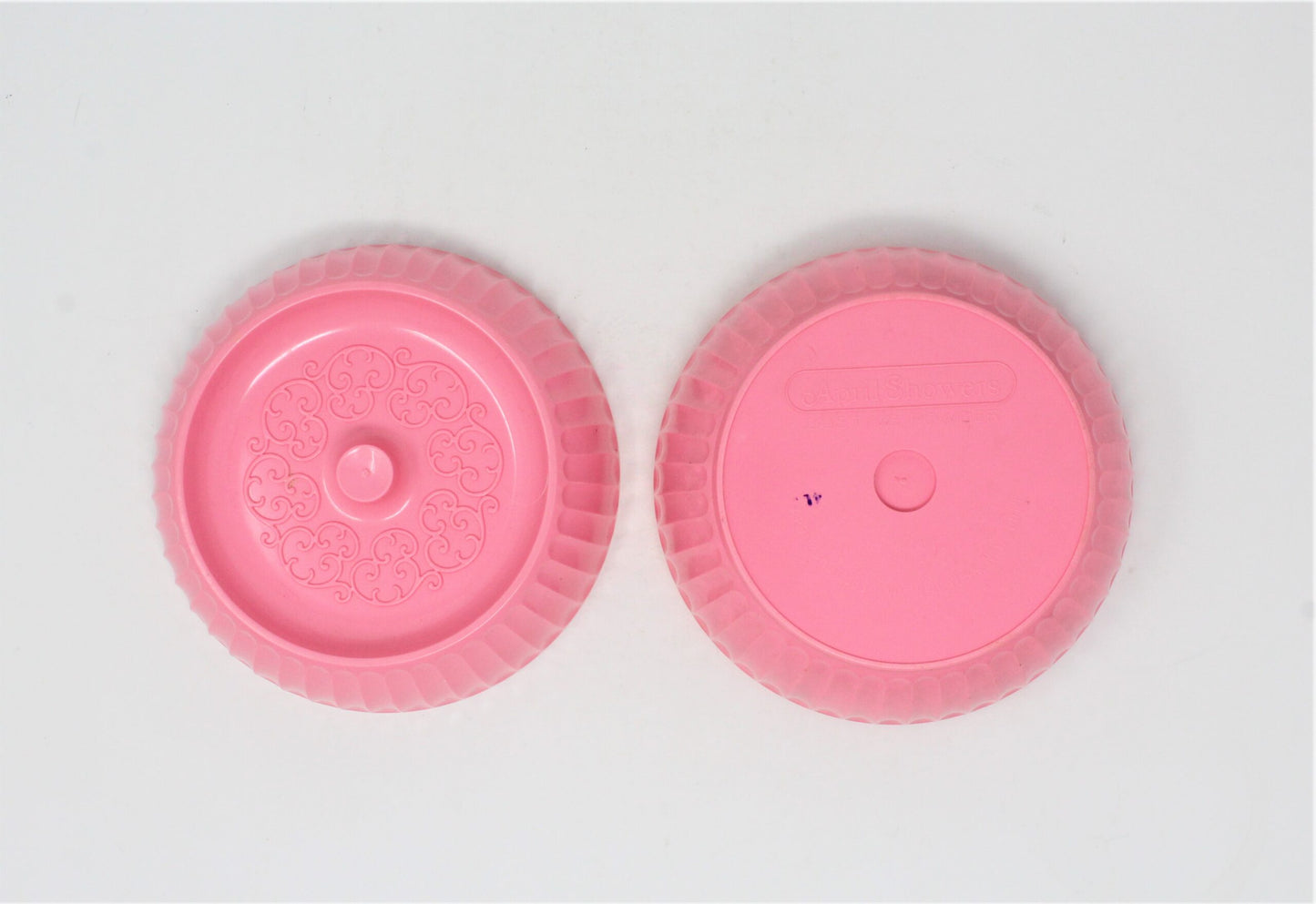 Dusting Powder Box, Cheramy, April Showers, Pink Plastic, Vintage