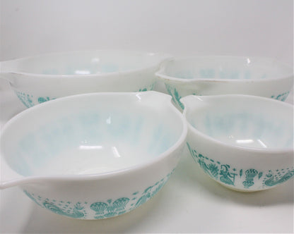 Mixing Bowl Set: Pyrex Cinderella Butterprint (Amish), Set of 4, Corning, USA, Vintage 1957 - SOLD