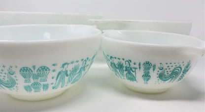 Mixing Bowl Set: Pyrex Cinderella Butterprint (Amish), Set of 4, Corning, USA, Vintage 1957 - SOLD