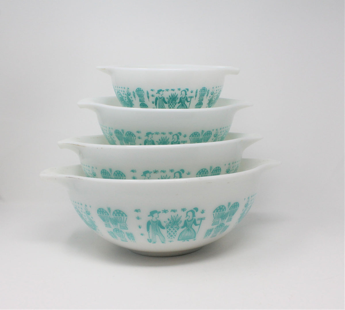 Mixing Bowl Set: Pyrex Cinderella Butterprint (Amish), Set of 4, Corning, USA, Vintage 1957 - SOLD