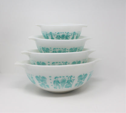 Mixing Bowl Set: Pyrex Cinderella Butterprint (Amish), Set of 4, Corning, USA, Vintage 1957 - SOLD