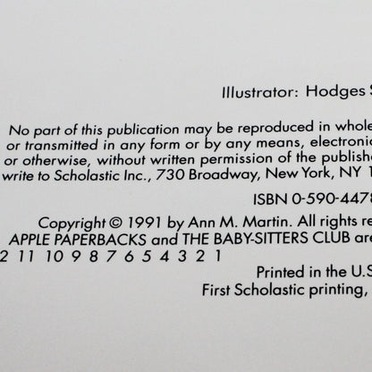 Children's Book, Scholastic, The Baby-Sitters Club Postcard Book, Vintage 1991