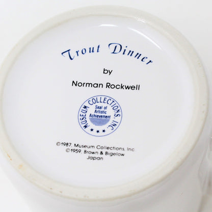 Mugs, Norman Rockwell Fishing Mugs, Vintage, Set of 2, 1987