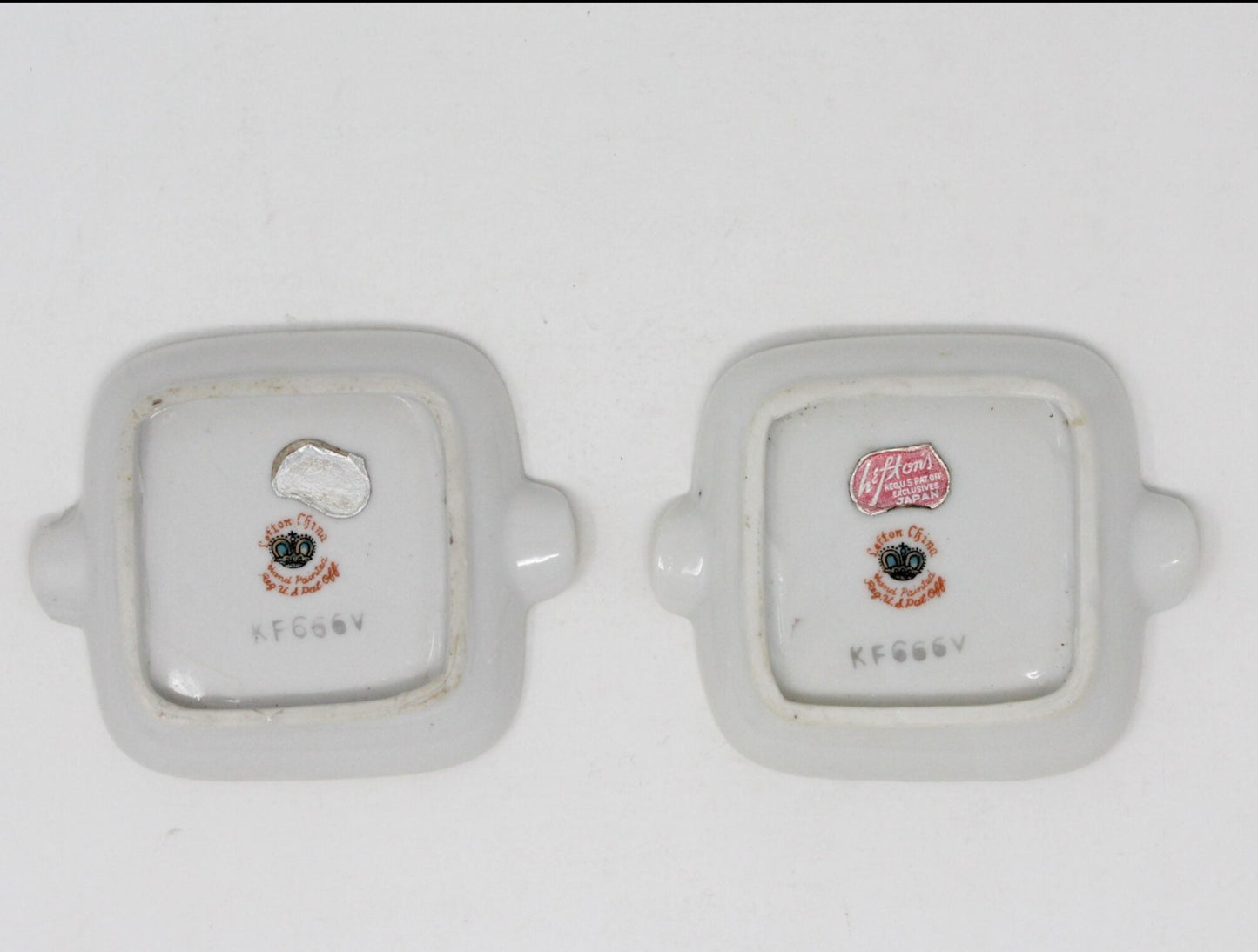 Ashtrays, Lefton, Violet Chintz, KF666V, Stackable Ashtrays, Set of 2, Japan, Vintage