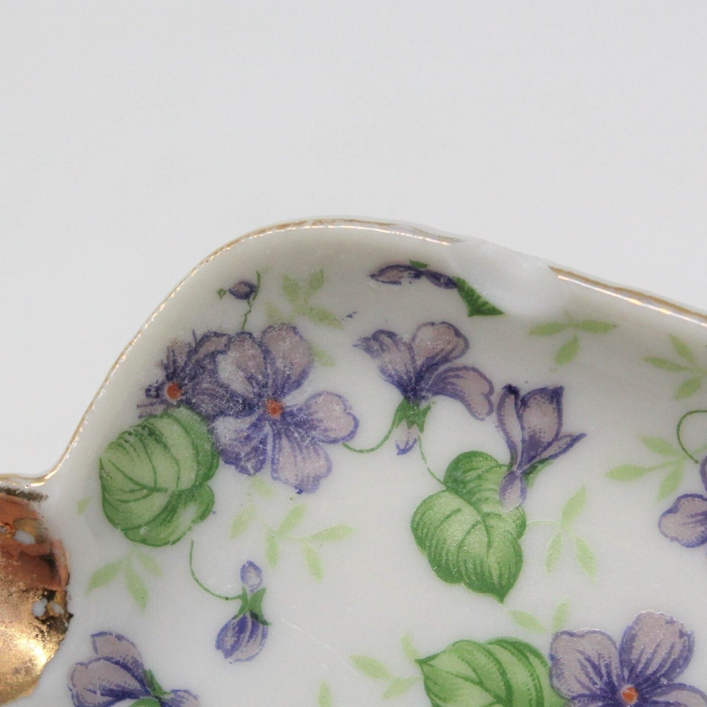 Ashtrays, Lefton, Violet Chintz, KF666V, Stackable Ashtrays, Set of 2, Japan, Vintage
