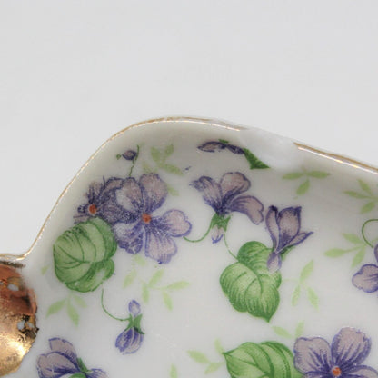 Ashtrays, Lefton, Violet Chintz, KF666V, Stackable Ashtrays, Set of 2, Japan, Vintage