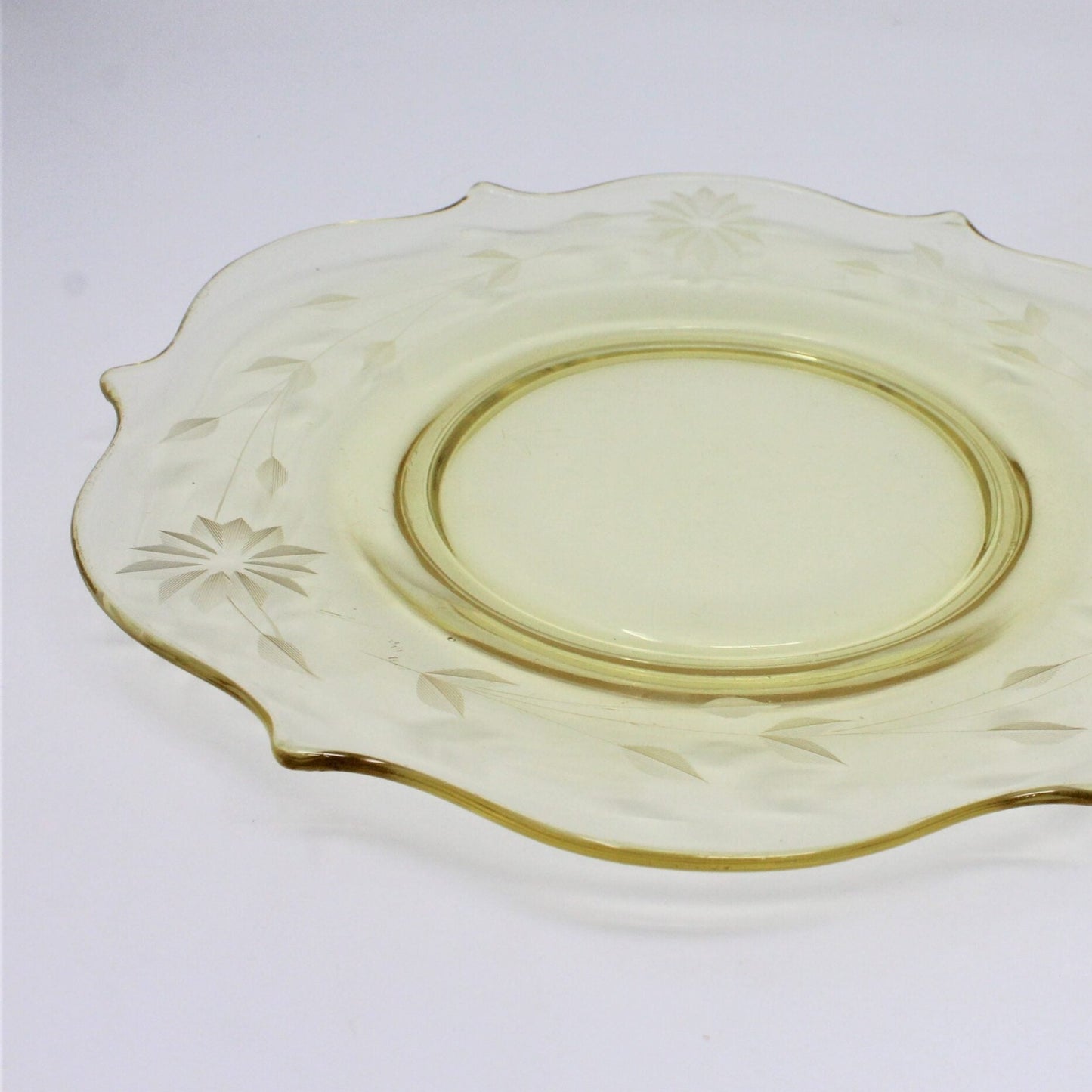 Dessert / Salad Plates, Lancaster Glass, Jubilee, Set of 2, Depression Glass, Vintage