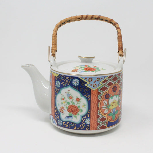 Teapot, Miyako Imariware, Bamboo Handle, Vintage Japan