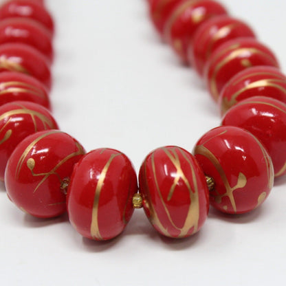 Necklace, Set of 3: Red, White and Blue, Graduated Beads, Vintage