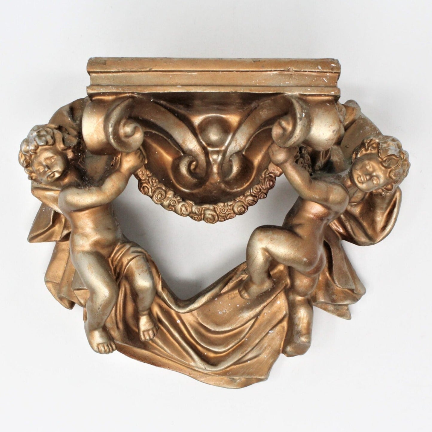 Shelf, Wall Accent,  Angels / Cherubs, Antique Gold, Vintage, SOLD
