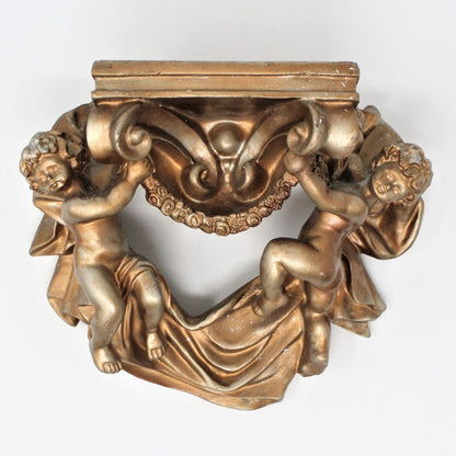 Shelf, Wall Accent,  Angels / Cherubs, Antique Gold, Vintage, SOLD
