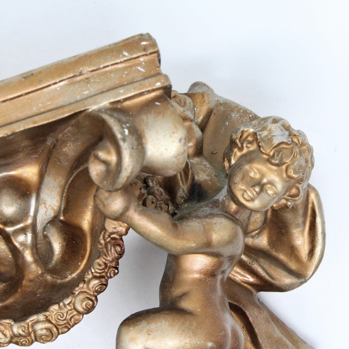 Shelf, Wall Accent,  Angels / Cherubs, Antique Gold, Vintage