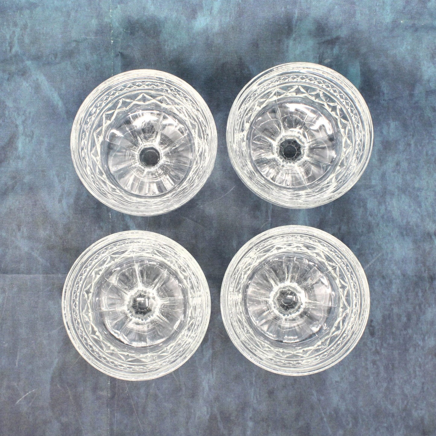 Champagne / Low Sherbet Glasses, Anchor Hocking, Wexford, Set of 4, Vintage