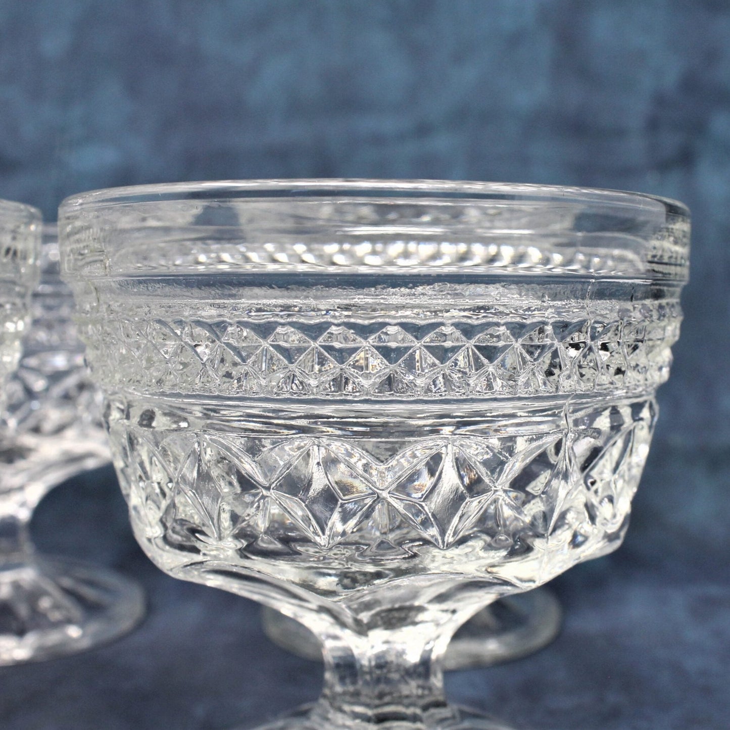 Champagne / Low Sherbet Glasses, Anchor Hocking, Wexford, Set of 4, Vintage, SOLD