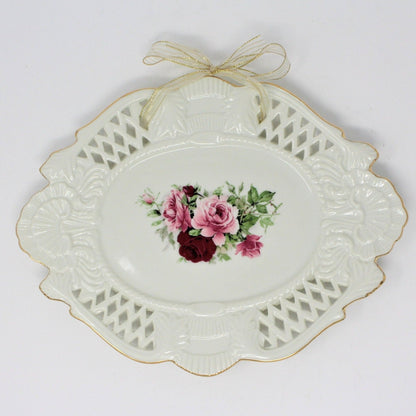 Serving Platter, Baum Bros Formalities, Victorian Rose, Pierced, Vintage