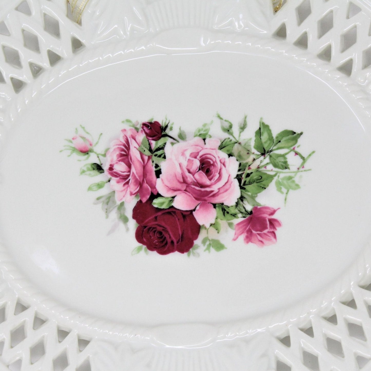 Serving Platter, Baum Bros Formalities, Victorian Rose, Pierced, Vintage