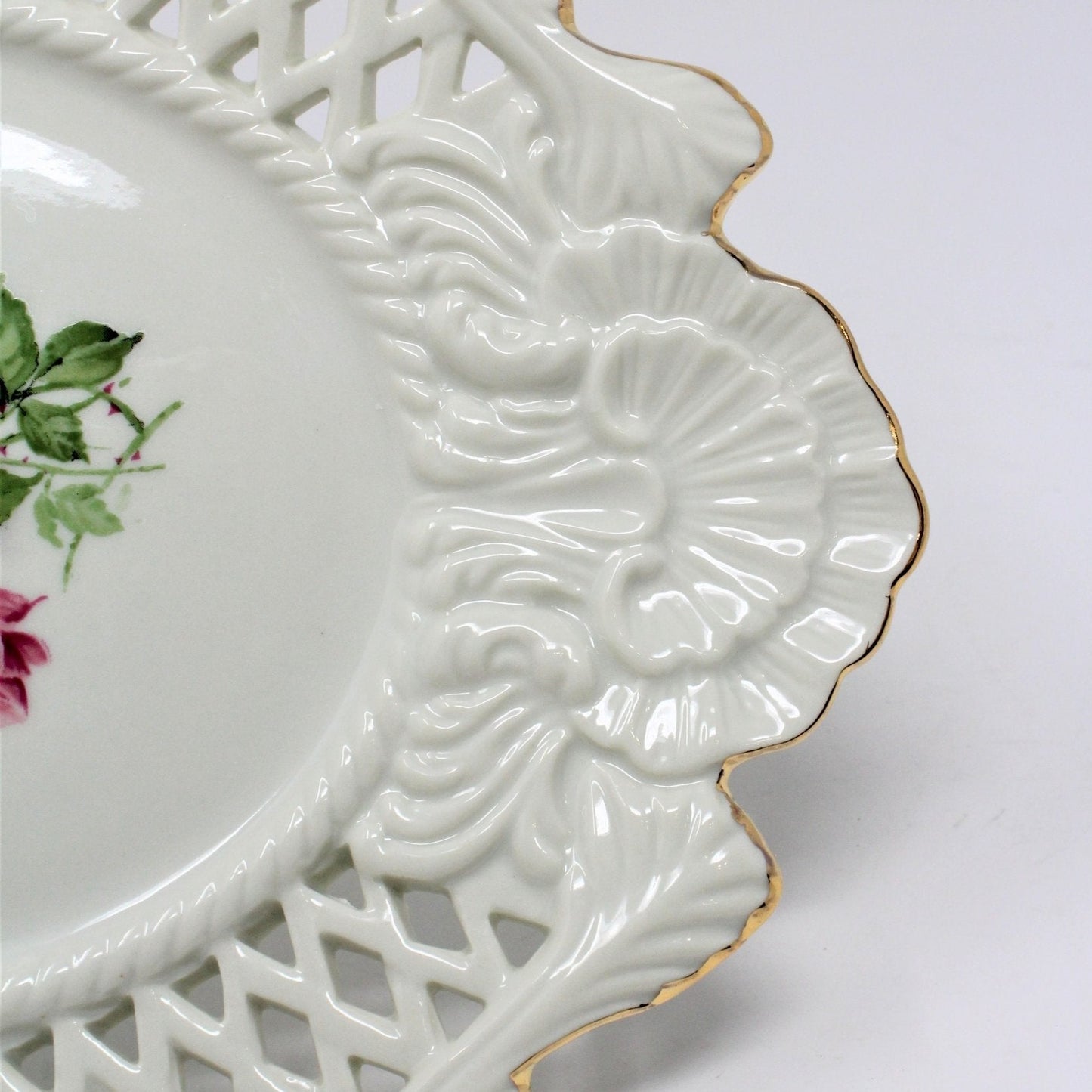 Serving Platter, Baum Bros Formalities, Victorian Rose, Pierced, Vintage