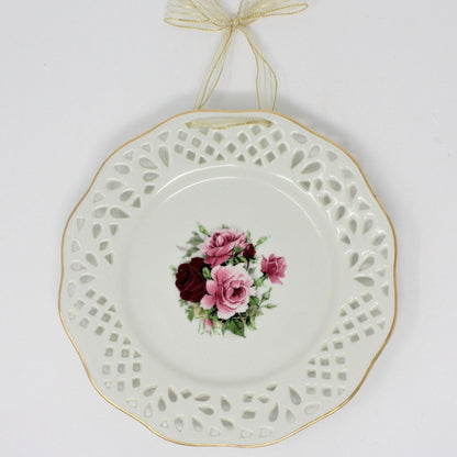 Decorative Plate, Baum Bros Formalities, Victorian Rose, Pierced, Vintage