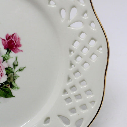 Decorative Plate, Baum Bros Formalities, Victorian Rose, Pierced, Vintage