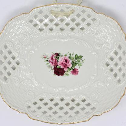Sandwich Tray, Baum Bros Formalities, Victorian Rose Pierced, Vintage