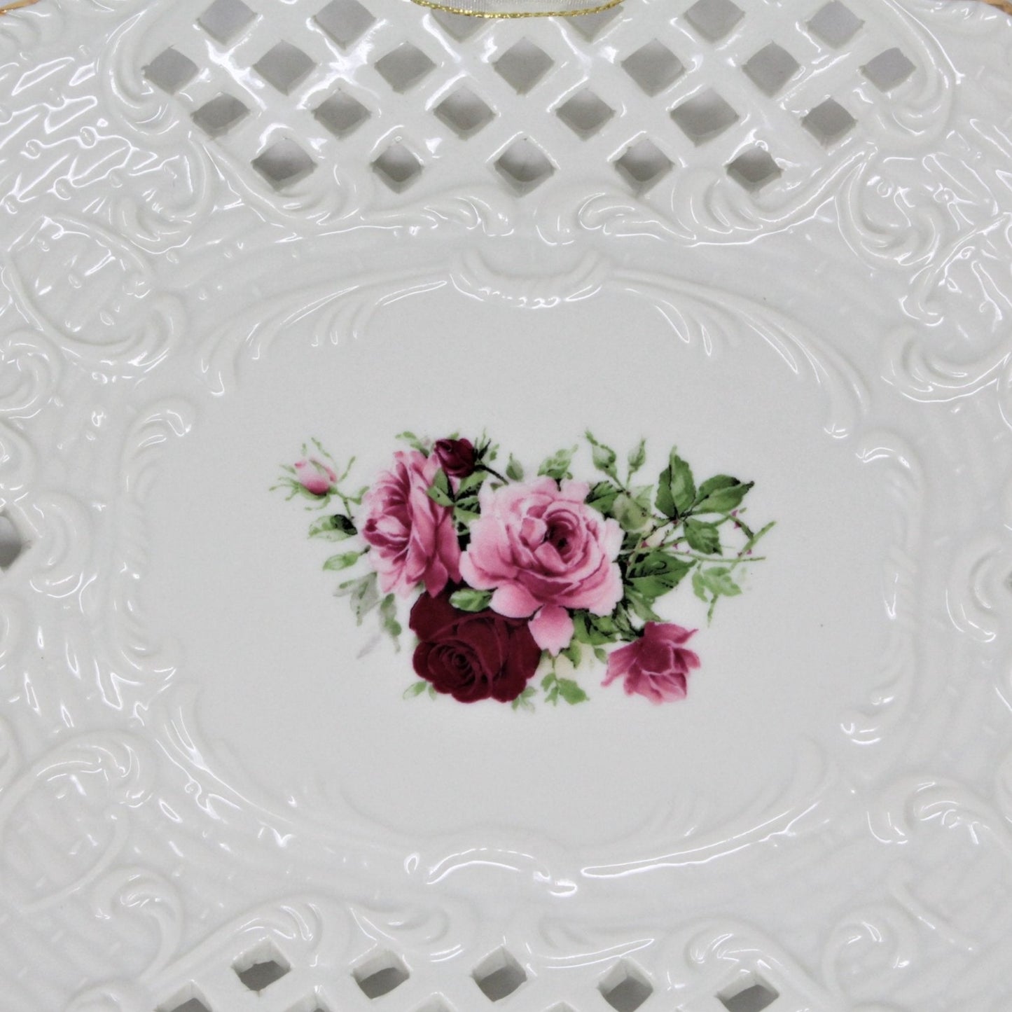 Sandwich Tray, Baum Bros Formalities, Victorian Rose Pierced, Vintage