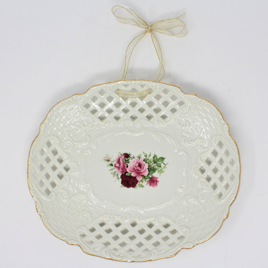 Sandwich Plate, Baum Bros Formalities, Victorian Rose Pierced, Vintage