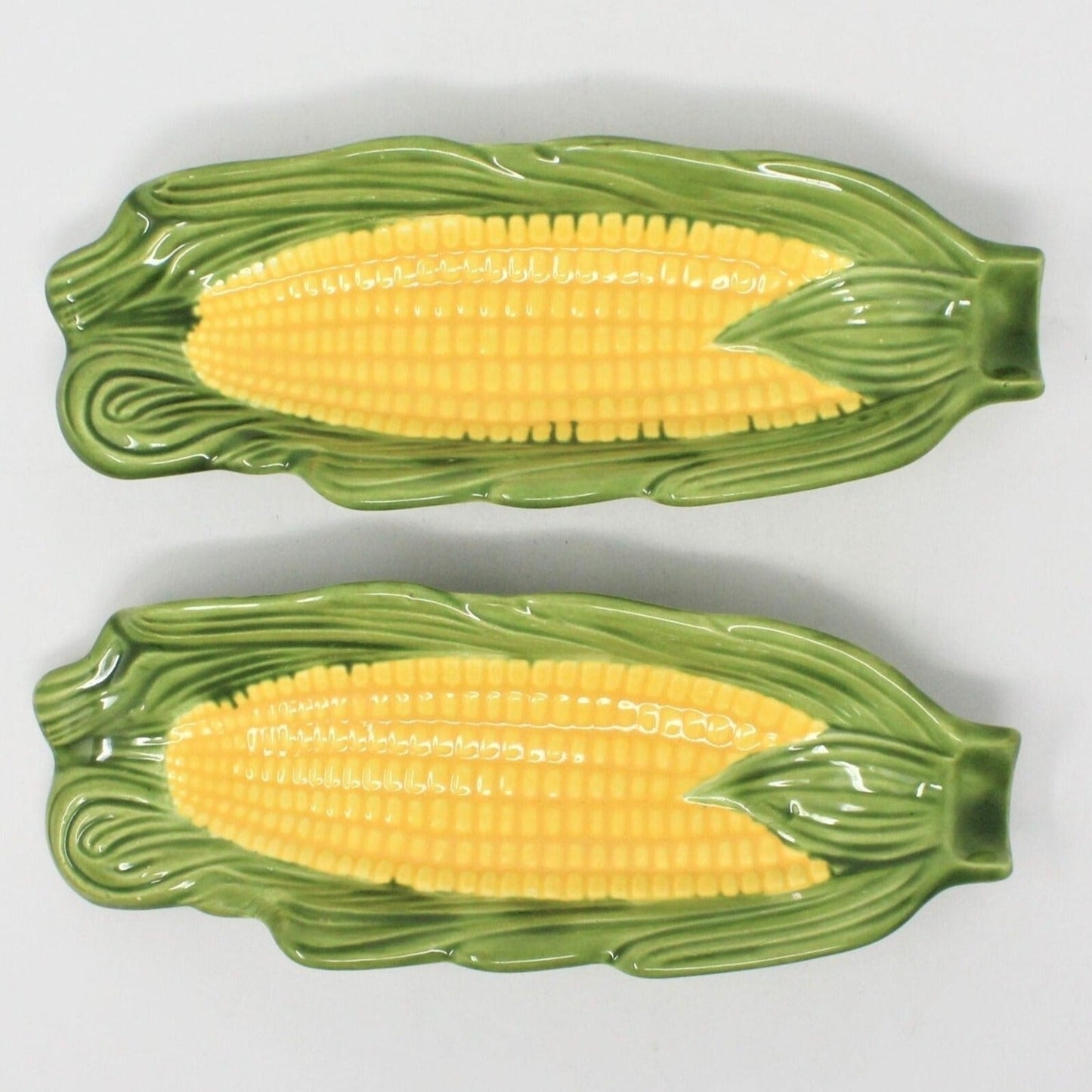 Corn Servers, Corn on the Cob (Dark Green), Set of 2, Vintage