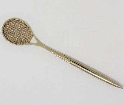 Letter Opener, Brass Plated Tennis Racket