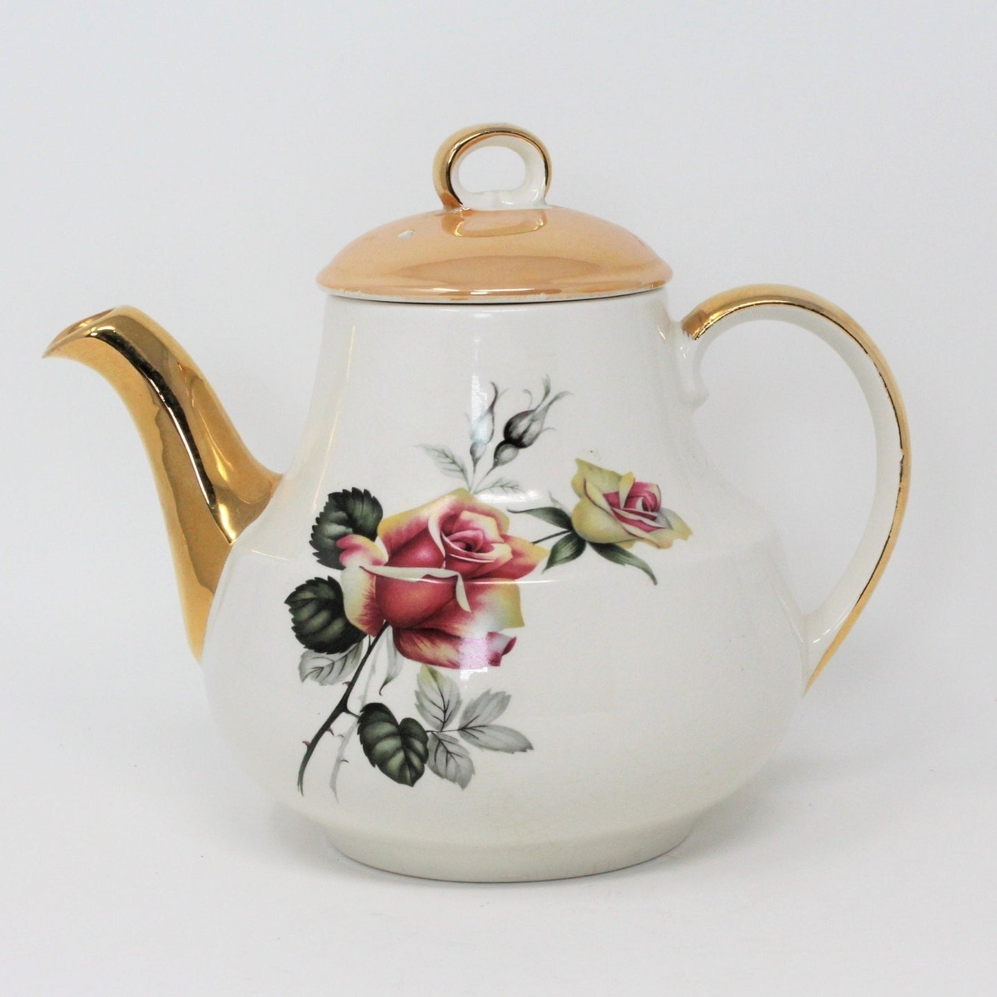Teapot, Gibsons, Mayfair, Lusterware Roses, Staffordshire England, Vintage