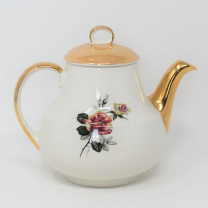 Teapot, Gibsons, Mayfair, Lusterware Roses, Staffordshire England, Vintage