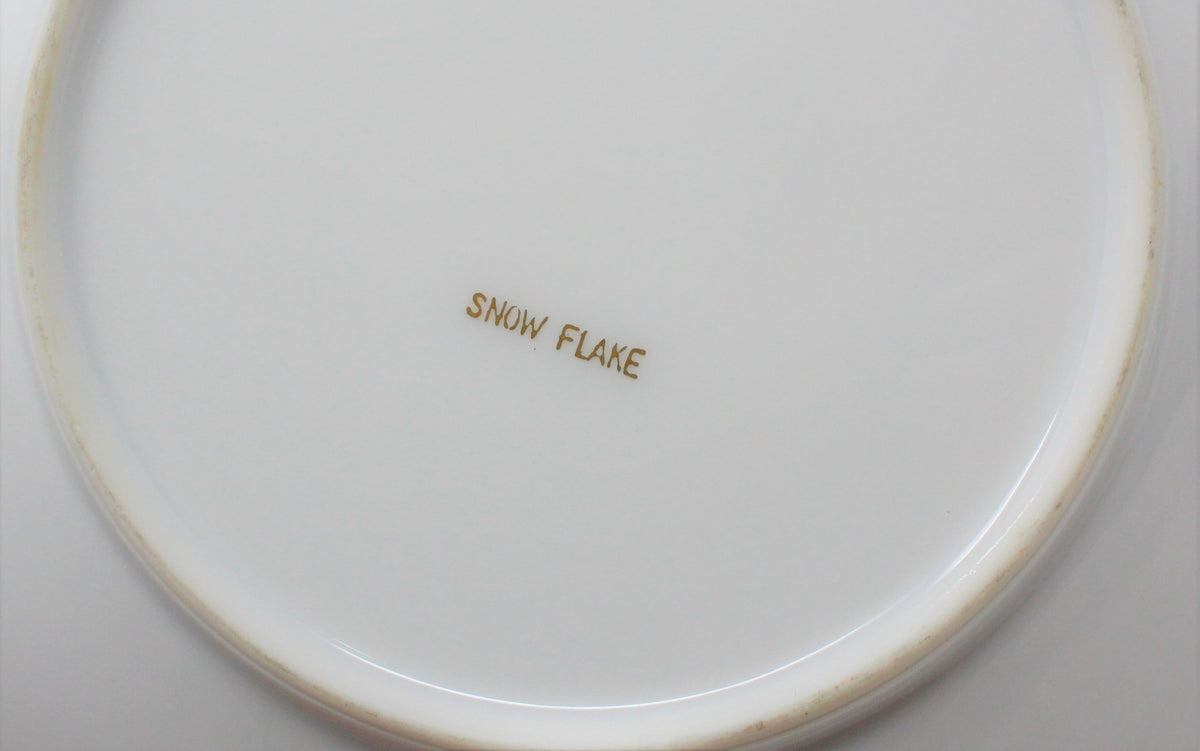 Salad Bowl Set: Snowflake & Gold Stars, MCM Porcelain, 8 Pcs, Vintage 1960s, SOLD
