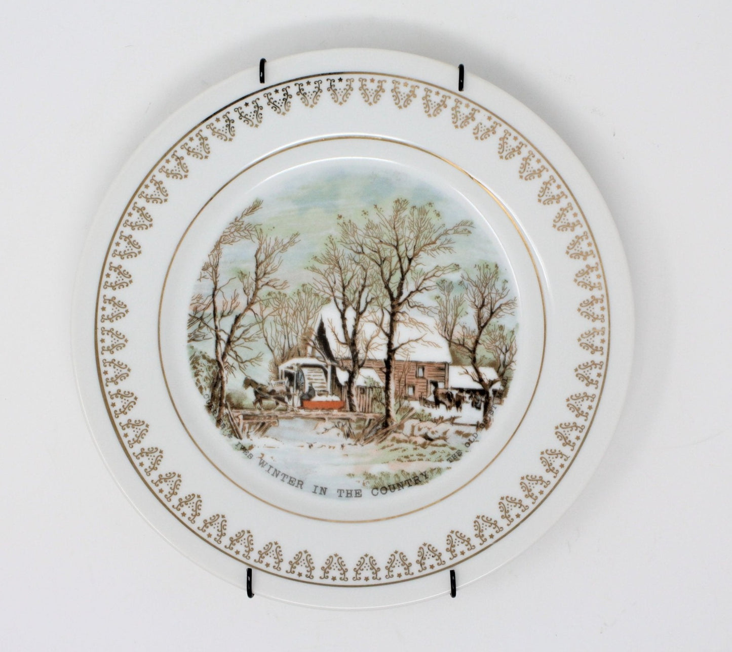 Decorative Plate, Currier & Ives, Roy Thomas, Old Grist Mill, Vintage